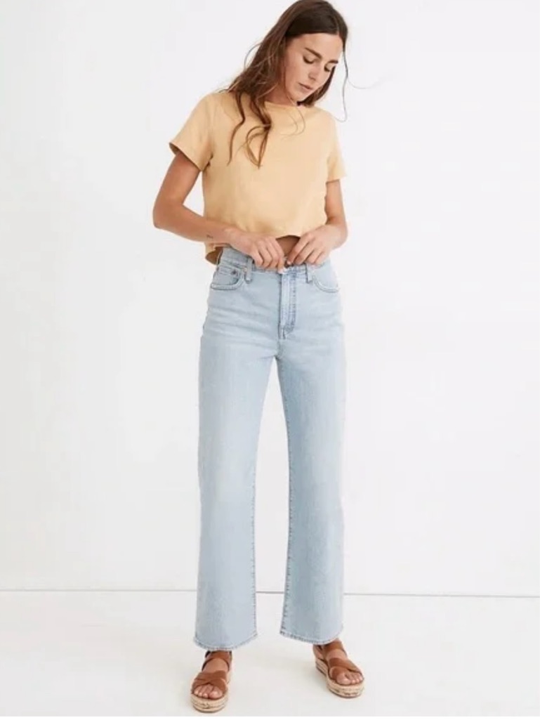 Madewell Vintage Wide Leg Crop Jean In Light Wash